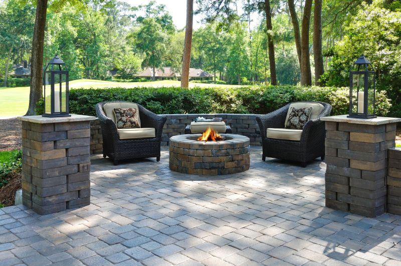 Paver Patio with Seating and Fire Pit